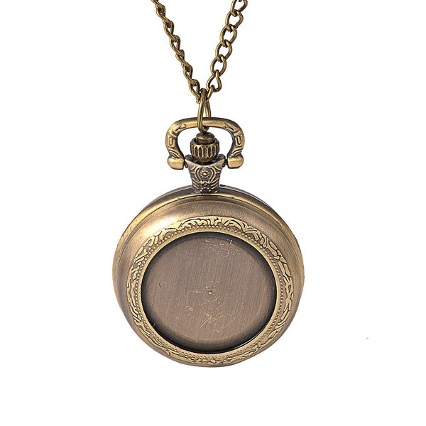 Reloj de bolsillo con diseño de collar, superficie abatible simple y generosa