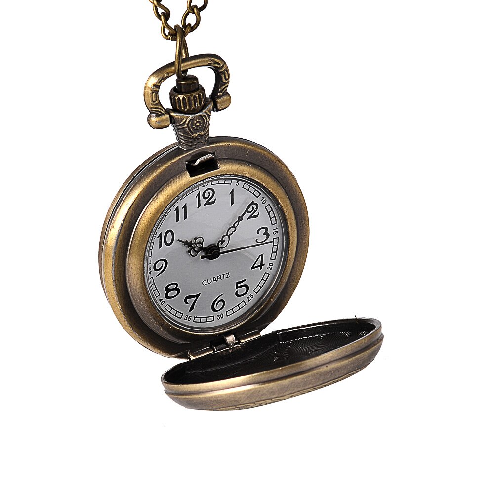 simple and generous flip back surface pattern with necklace pocket watch