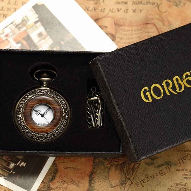 Solid Wood Mechanical Pocket Watch