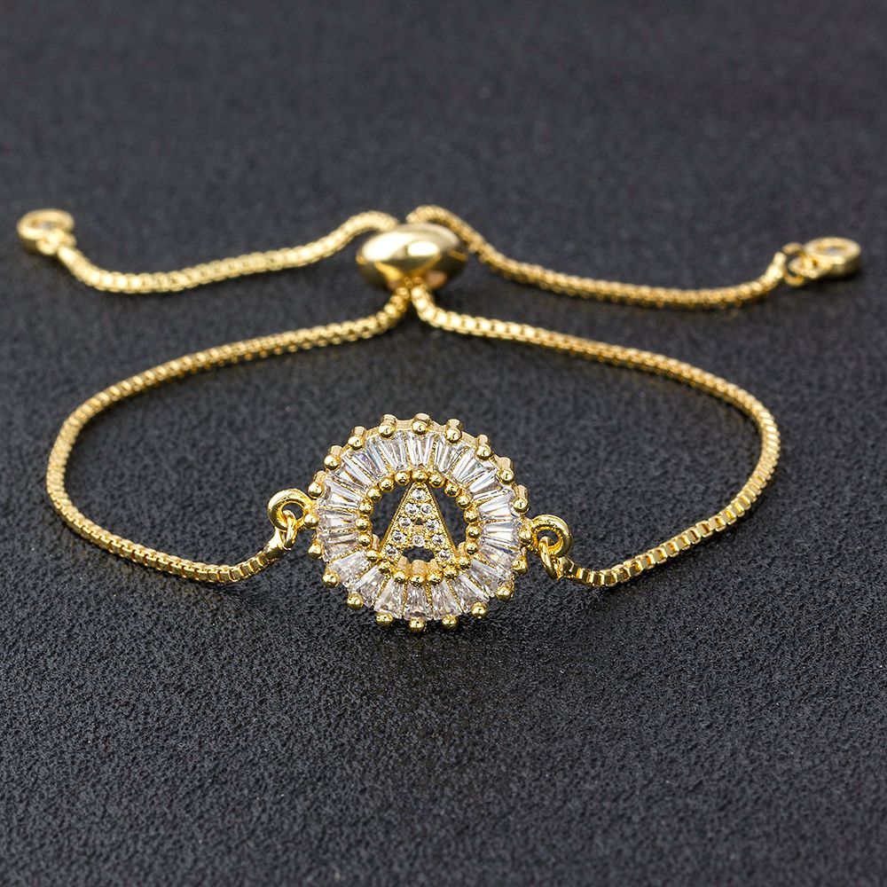 Setting Cubic Zircon Letter Bracelets