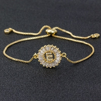 Setting Cubic Zircon Letter Bracelets