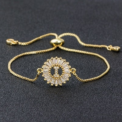 Setting Cubic Zircon Letter Bracelets