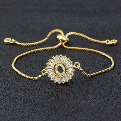 Setting Cubic Zircon Letter Bracelets