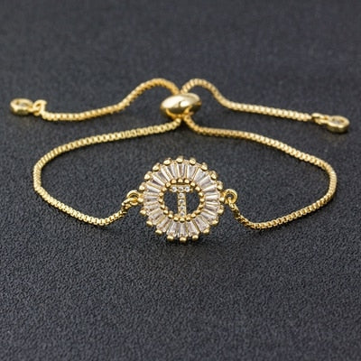 Setting Cubic Zircon Letter Bracelets