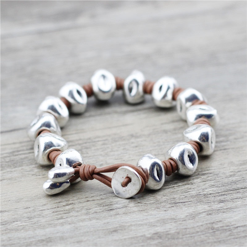 Handmade Wrap Retro Braided Tribal Wristbands Leather Bracelet