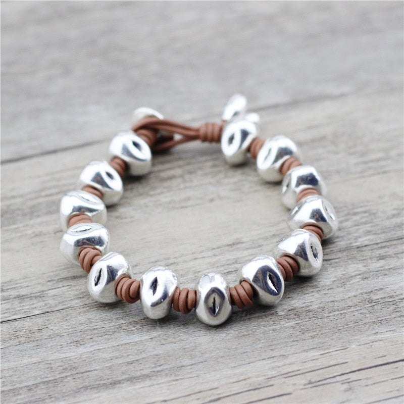 Handmade Wrap Retro Braided Tribal Wristbands Leather Bracelet