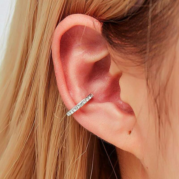 Pendientes de clip de cristal de colores completos para mujer