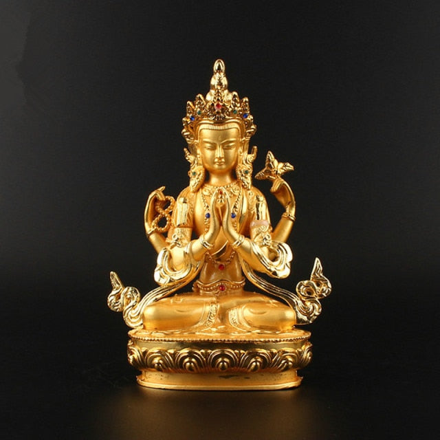 14.8cm Alloy Metal Gold Plated Buddhist
