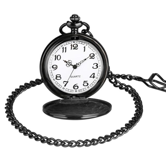 Silver Smooth Quartz Pocket Watch