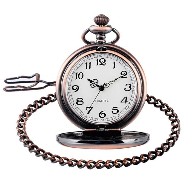 Silver Smooth Quartz Pocket Watch