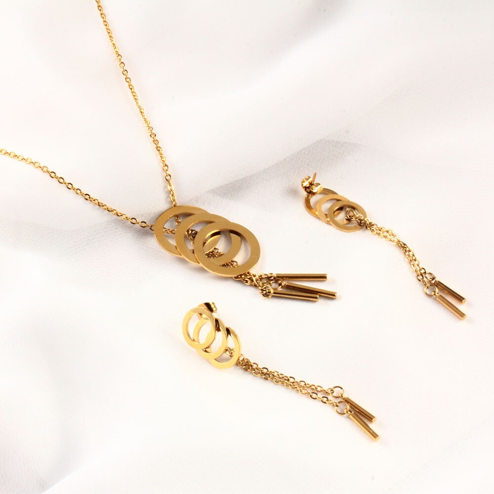 Wedding Fashion Tassel Stainless Steel Jewelry Sets