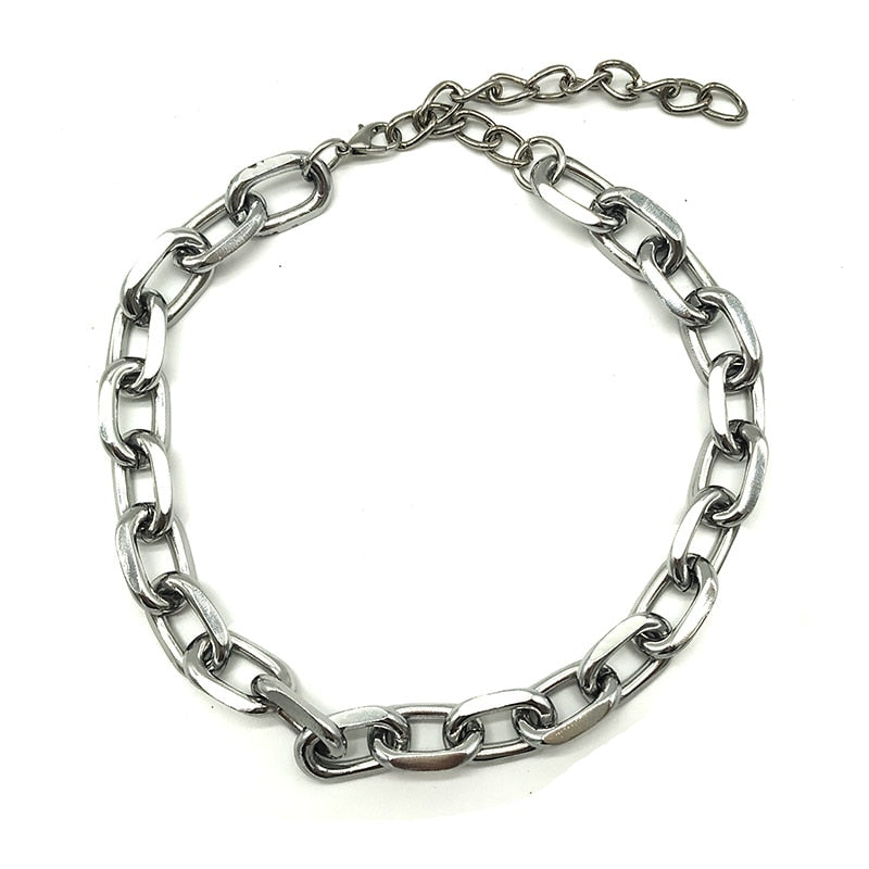 Punk Exaggerated Heavy Metal Big Thick Chain Choker Necklace