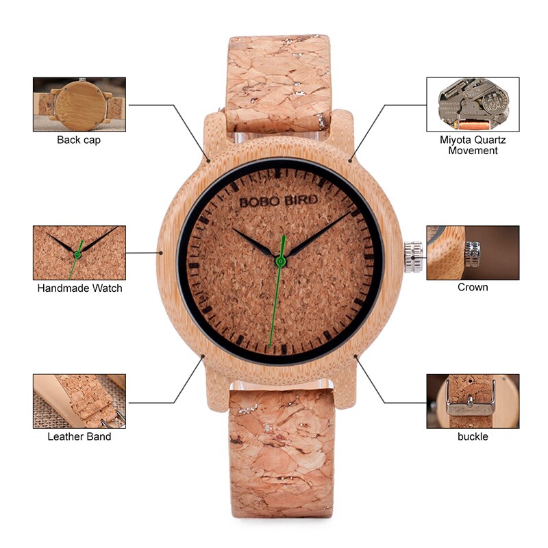M12 Bamboo Wood Quartz Watch