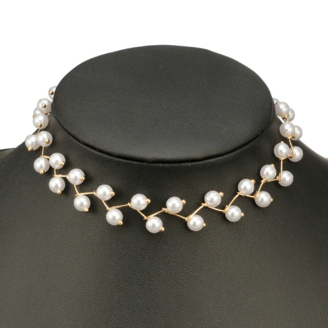 Fashion Women Necklace Choker Pearl Necklace