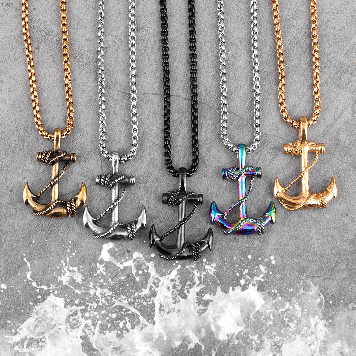 Stainless Steel Sea Anchor Sailor Man Men Necklaces