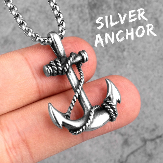 Stainless Steel Sea Anchor Sailor Man Men Necklaces