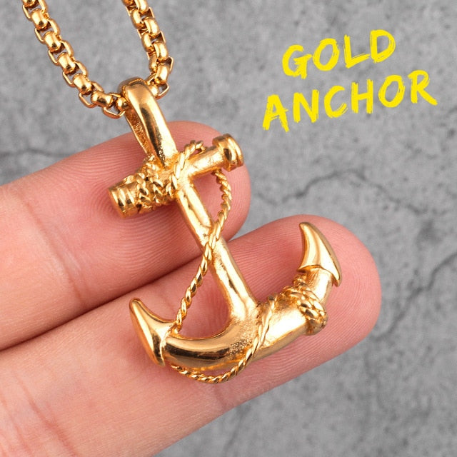 Stainless Steel Sea Anchor Sailor Man Men Necklaces