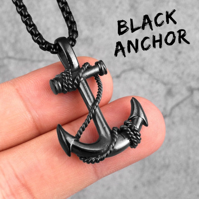 Stainless Steel Sea Anchor Sailor Man Men Necklaces