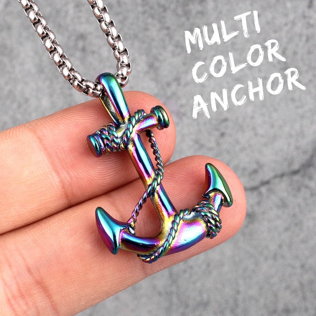 Stainless Steel Sea Anchor Sailor Man Men Necklaces