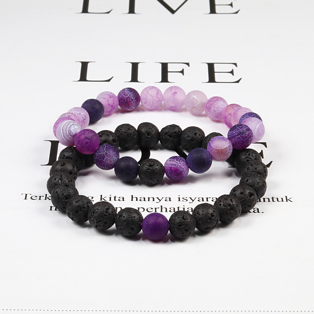 1-2PCS Beaded Bracelets Bangles Set