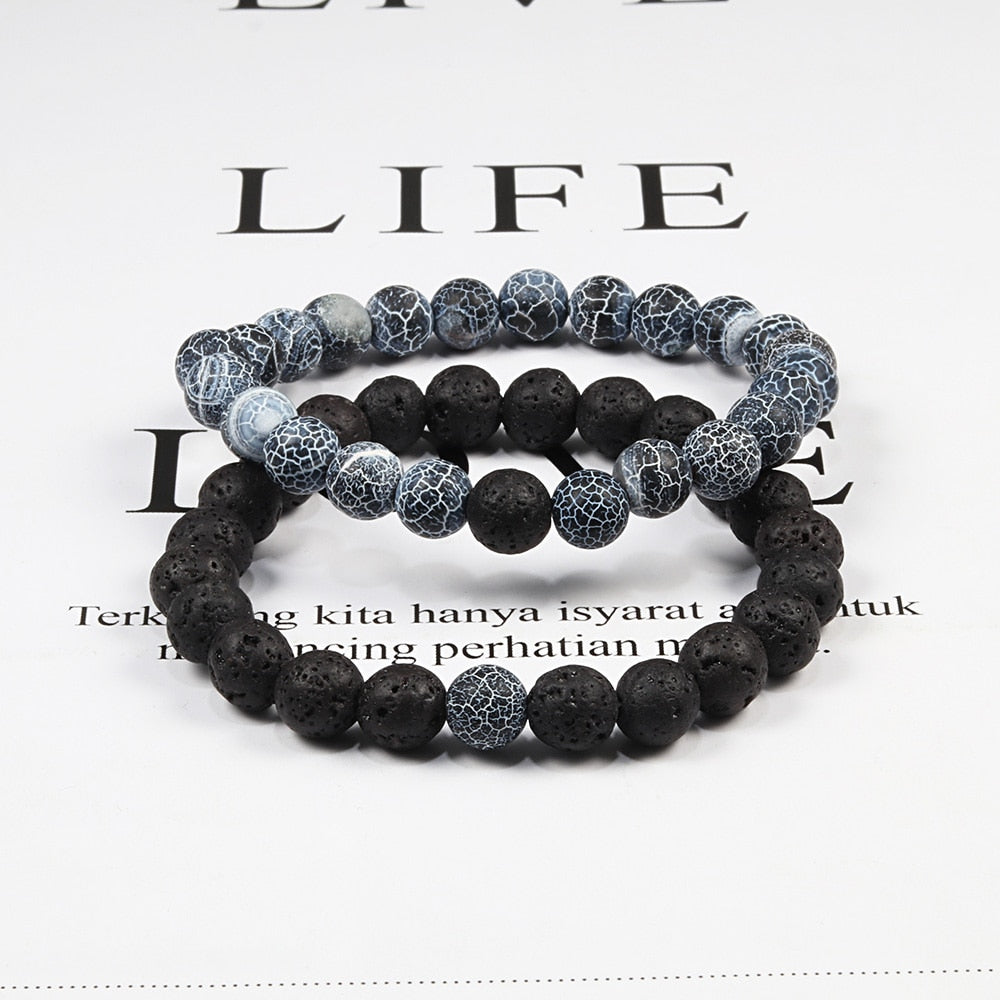 1-2PCS Beaded Bracelets Bangles Set