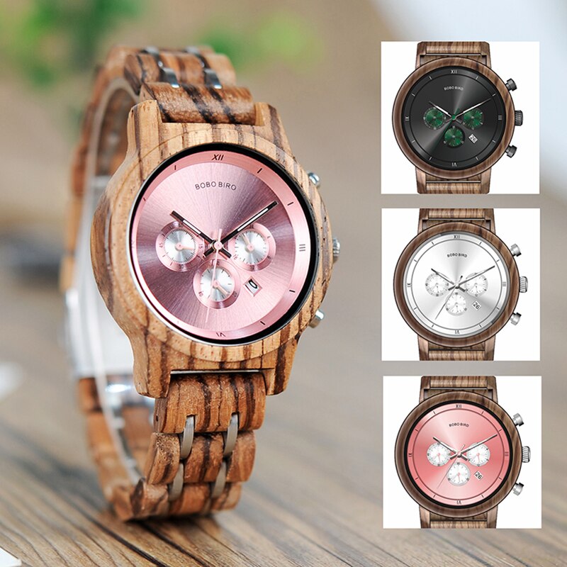 Lovers Couple Wood and Steel Combined Wooden Watch