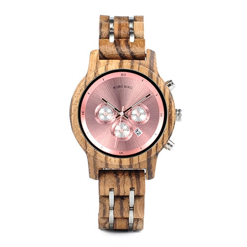 Lovers Couple Wood and Steel Combined Wooden Watch