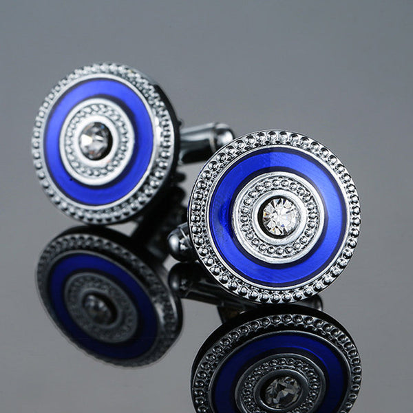 silvery laser metal cufflinks