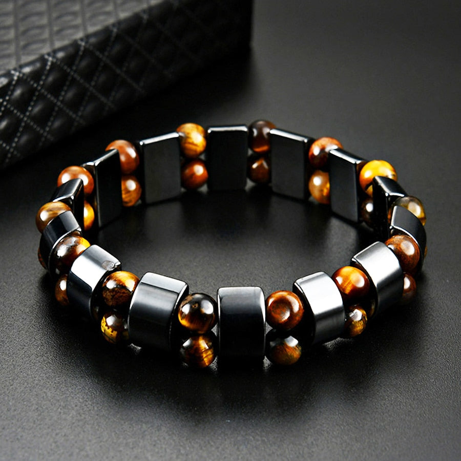 Double Hematite Tiger's Eye Bracelets