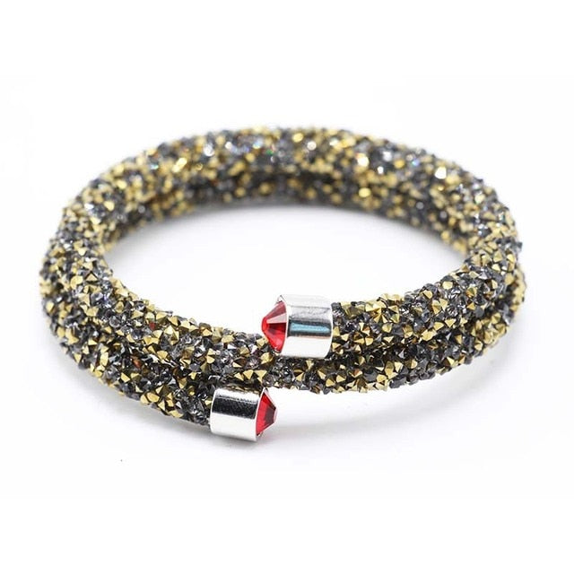 Exquisite Crystal  Rhinestones Cuff Multi-layer Bracelet