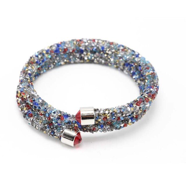 Exquisite Crystal  Rhinestones Cuff Multi-layer Bracelet