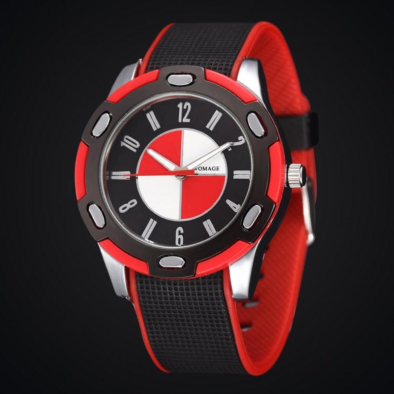 Trendy Outdoor Quartz Watches Girls Boys Student Army Silicone Wristwatch