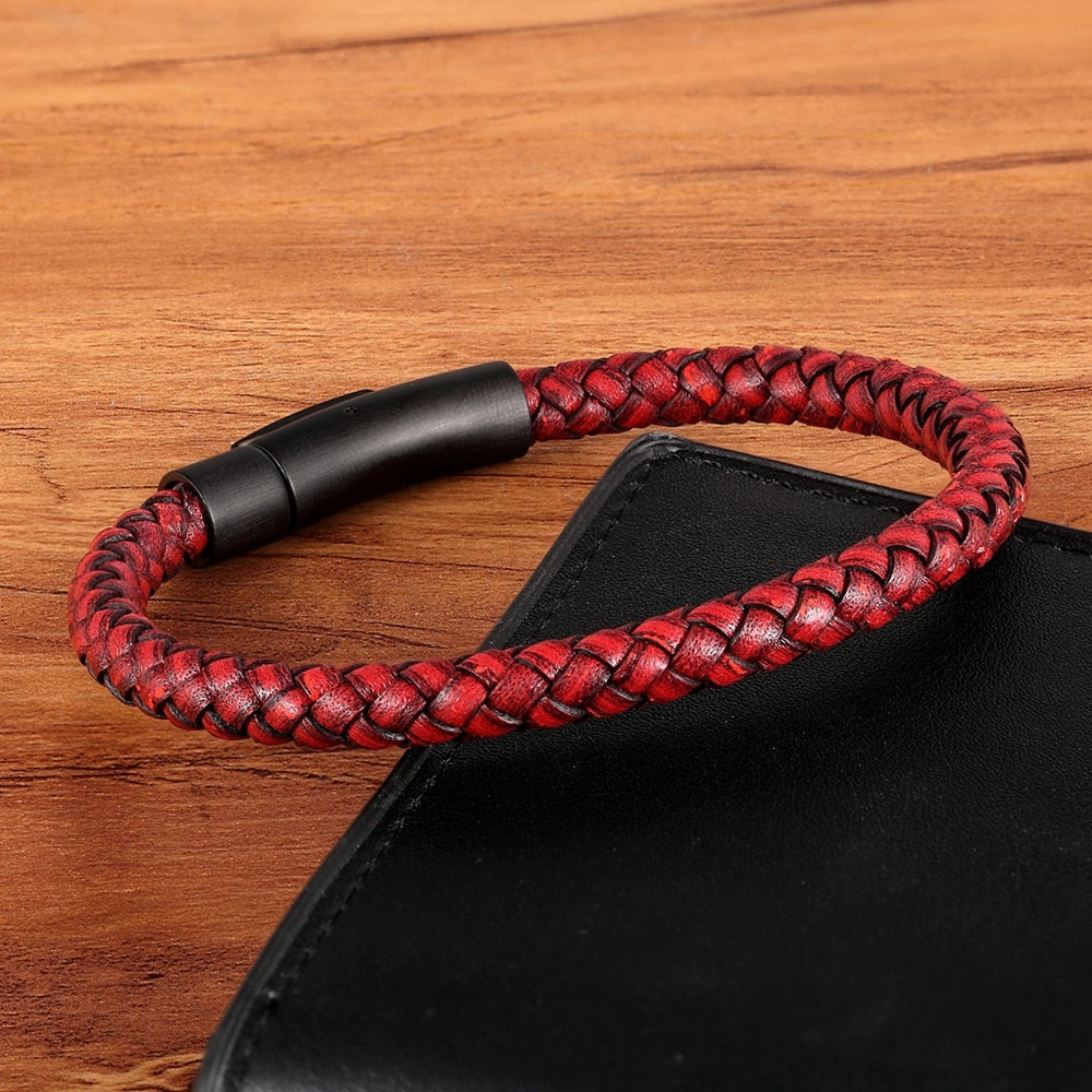 New Classic Style Men Leather Bracelet