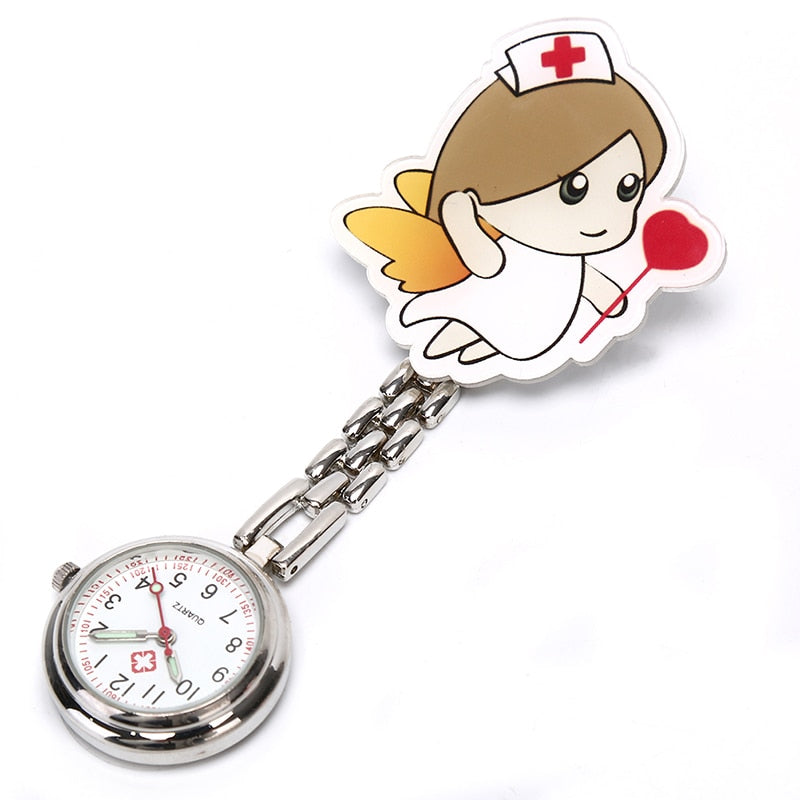 3D Cartoon Doctor Pocket Hang Clip Watches