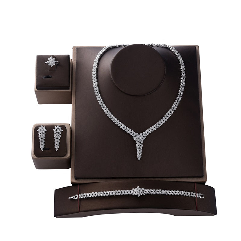 Fahion Party Necklace Earrings Ring And Bracelet Set