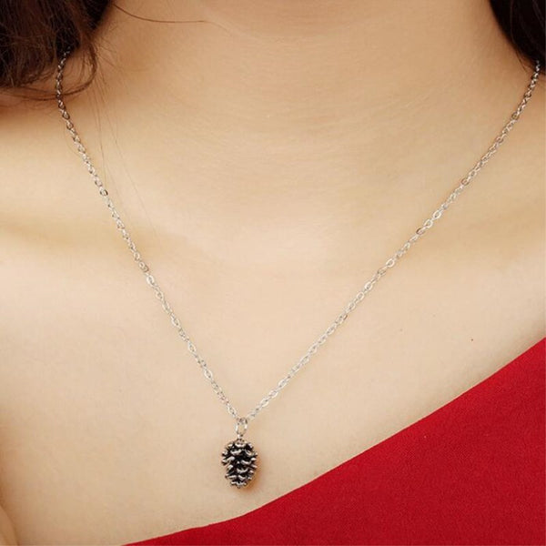 New Simple Pine Nut Plant Specimen Pendant Necklace