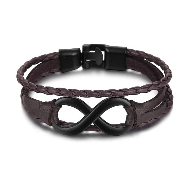 Fashion Hand-knitted Multi-layer Leather Feather Leaf Bracelet