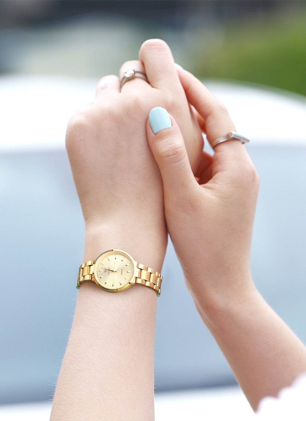 Waterproof Men's Watches Couple Golden Wristwatch
