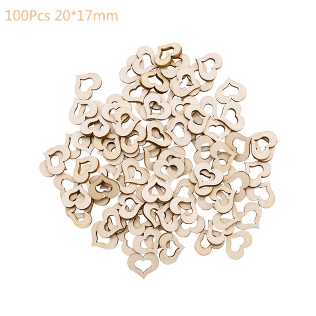Hollow Mini Wooden Love Heart Wedding Table Scatter DIY