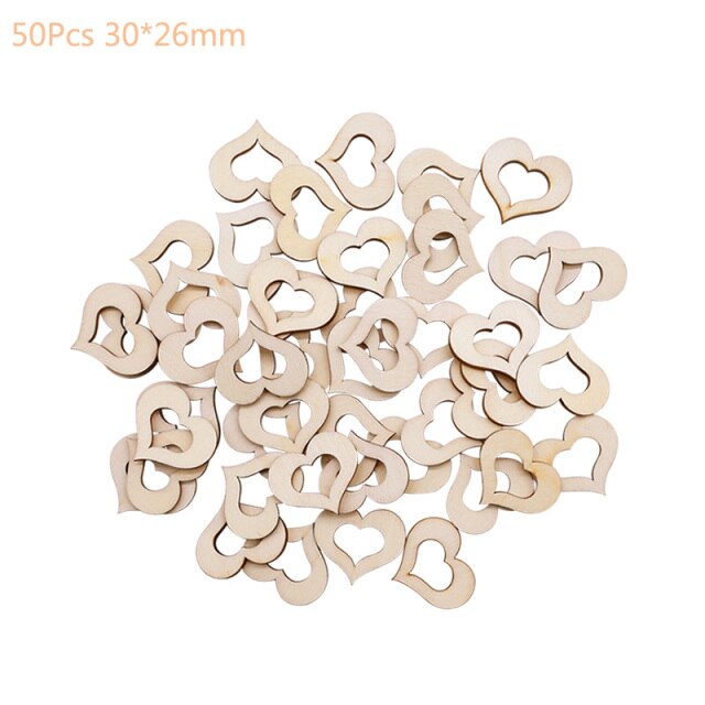Hollow Mini Wooden Love Heart Wedding Table Scatter DIY