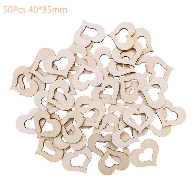 Hollow Mini Wooden Love Heart Wedding Table Scatter DIY