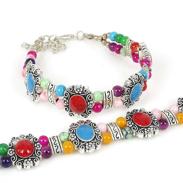 Tibet Vintage DIY Flower Bracelet Woman