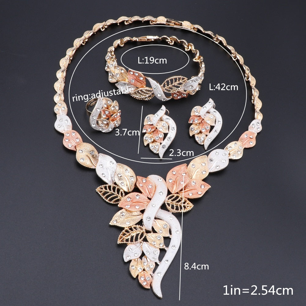 Women Crystal Italian Bridal Jewelry Sets