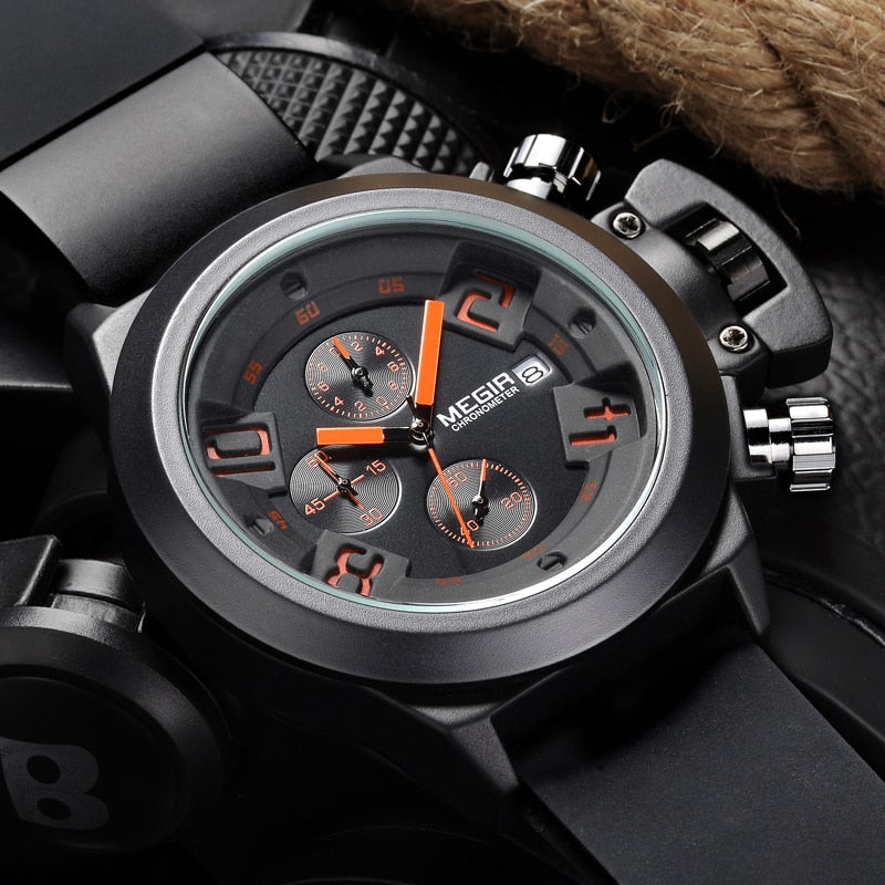 Big Dial Fashion Men's Military Sports Waterproof  Watches