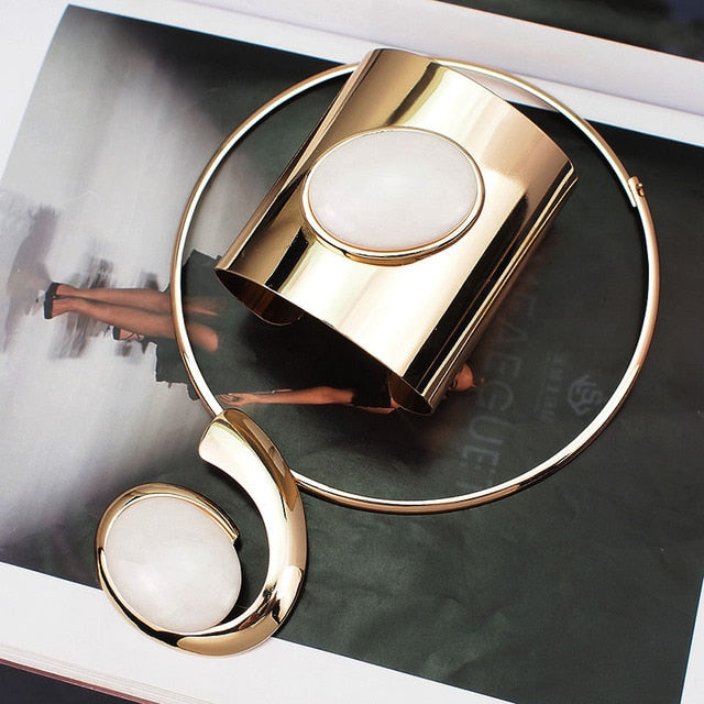 Jewelry Metal Torques Cuff Bracelet Bangles  Party Sets