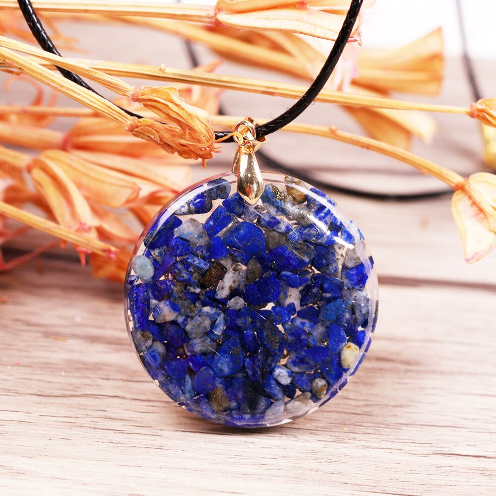 Natural Lapis Lazuli Necklace Orgonite Pendant