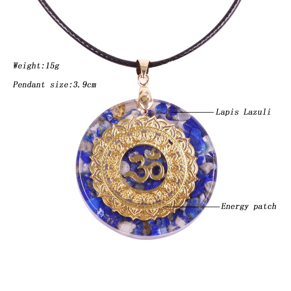 Natural Lapis Lazuli Necklace Orgonite Pendant