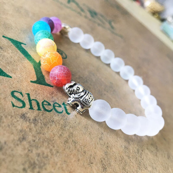 Pulsera de elefante de Buda con equilibrio de los 7 chakras