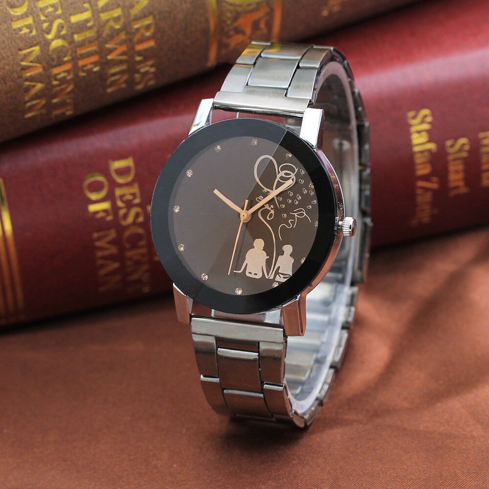 Couple Watch Men Watch Women Stainless Steel Pair Watches Clock