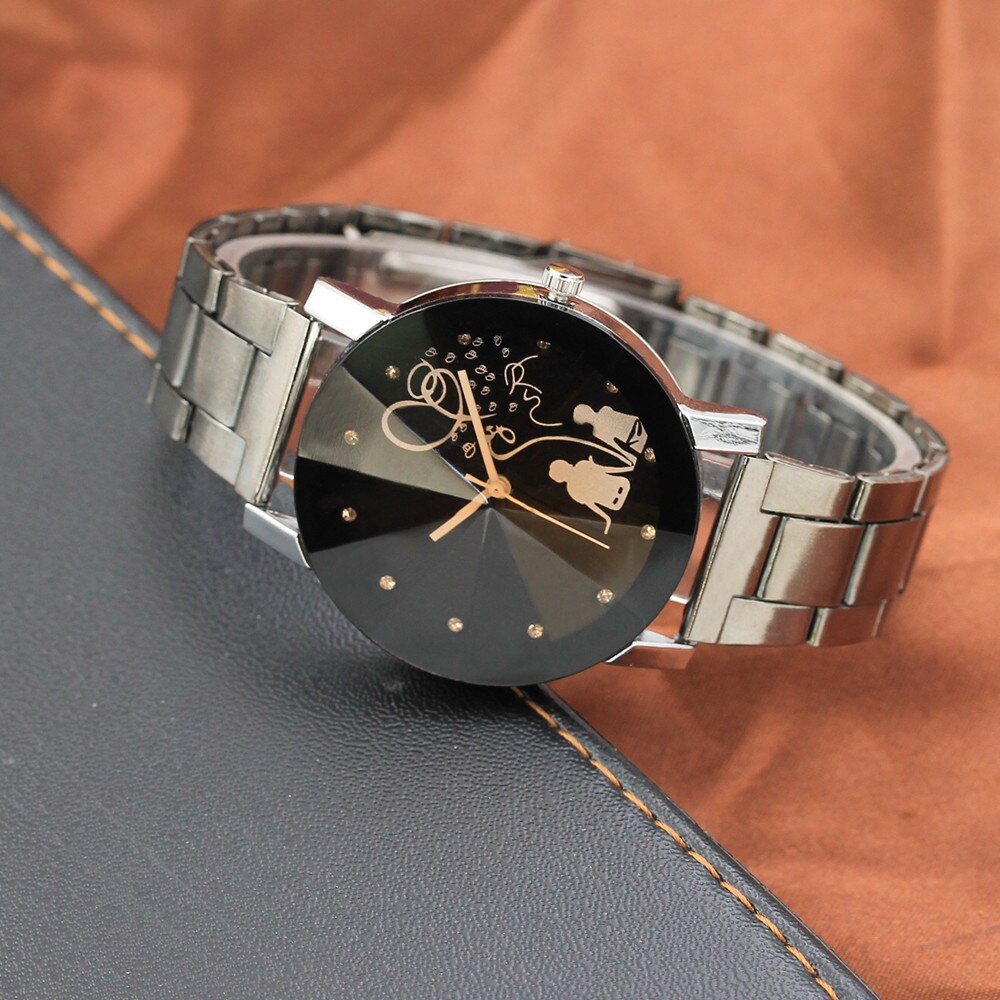 Couple Watch Men Watch Women Stainless Steel Pair Watches Clock